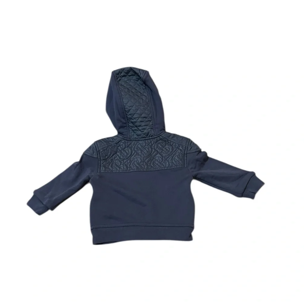 BURBERRY Nova Check Boys' Monogram Quilted Panel Cotton Hooded Jacket